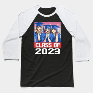 Class Of 2023 Seniors Graduation Grad Student Anime Girls Baseball T-Shirt